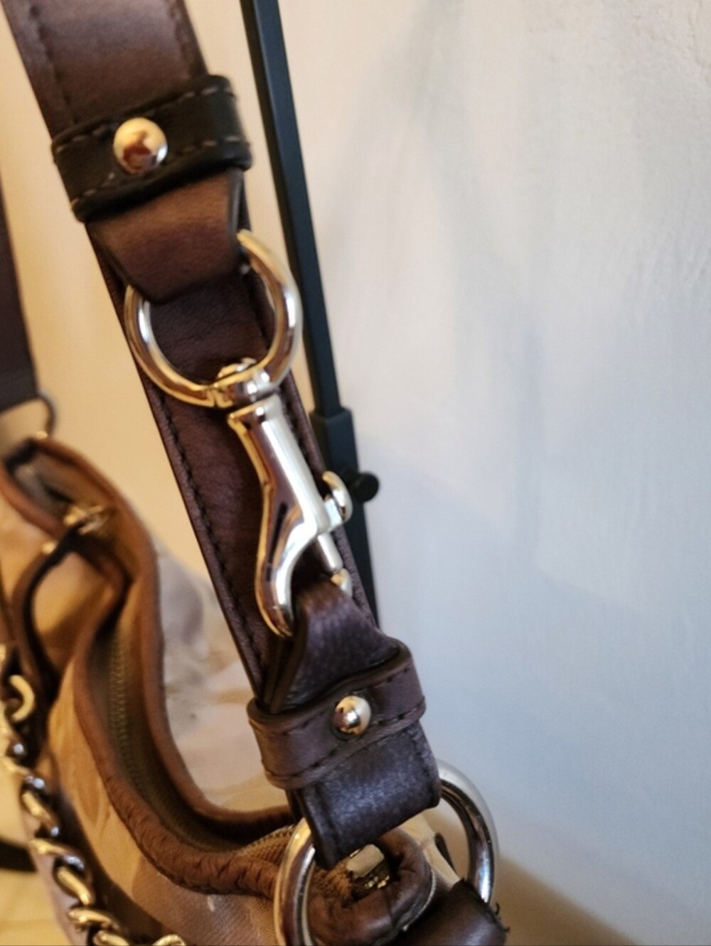 Coach Signature Optic Chain Bag In Metalic Bronze - Picture 9 of 12
